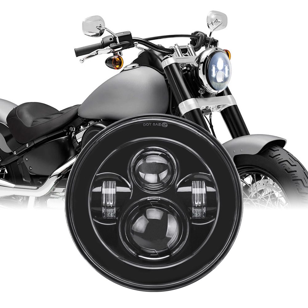 Universal Motorcycle Led Headlight Projector - كشافات أمامية عالمية 7 بوصة LED
