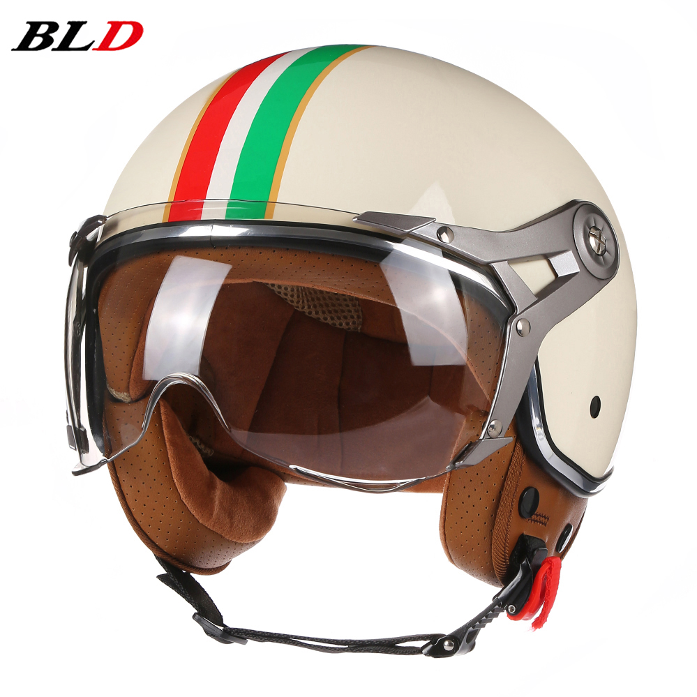 Vintage Open Face Retro Helmet - خوذة دراجة نارية كلاسيكية TT &