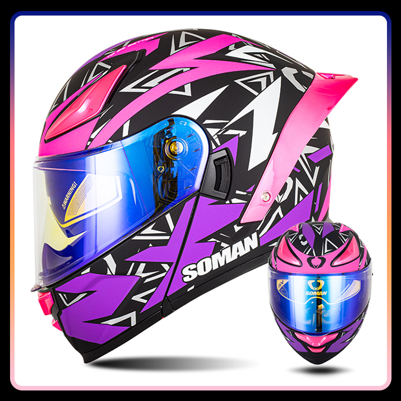 خوذة دراجة نارية كاملة الوجه م - مراجعة Modular Flip Up Motorcycle Helmet Dot Approved وسعره