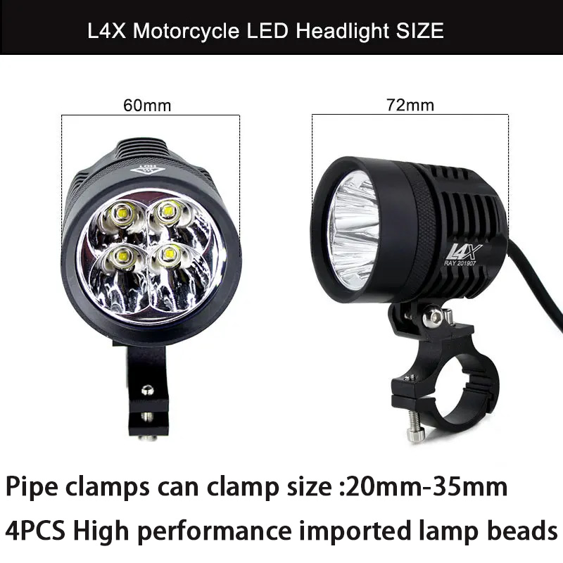مصباح أمامي للدراجات النارية L - مراجعة Universal Motorcycle Led Headlight Projector وسعره