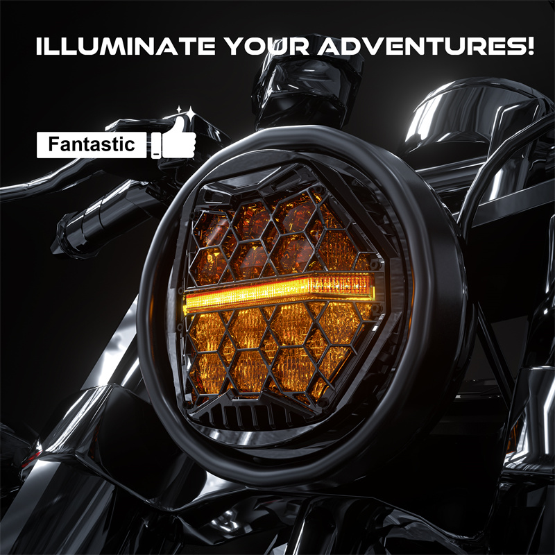 مصباح أمامي LED مستدير 5.75 بو - مراجعة Universal Motorcycle Led Headlight Projector وسعره