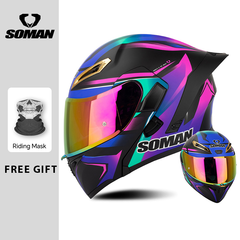 خوذة دراجة نارية للرجال معتمدة - مراجعة Modular Flip Up Motorcycle Helmet Dot Approved وسعره