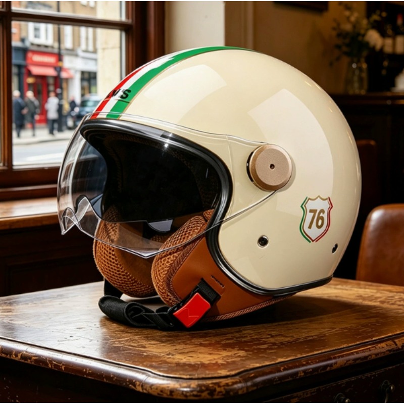 خوذة دراجة نارية مفتوحة الوجه  - مراجعة Vintage Open Face Retro Helmet وسعره
