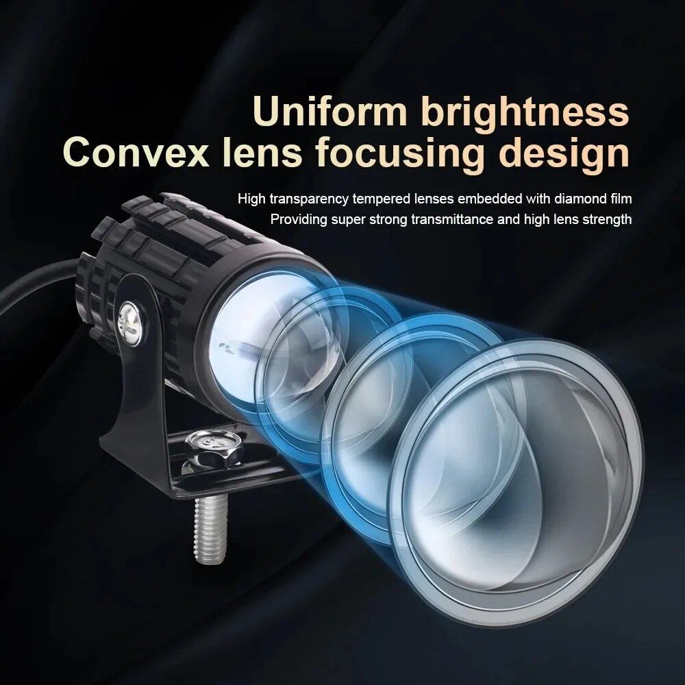 1/2 قطعة العالمي للدراجات النا - مراجعة Universal Motorcycle Led Headlight Projector وسعره