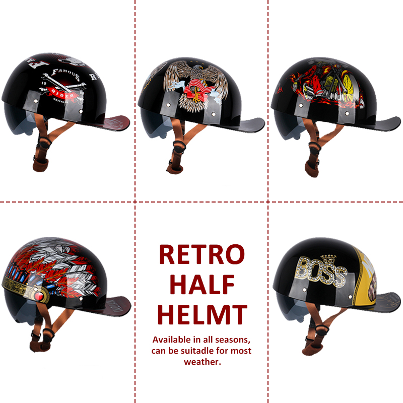 خوذة قبعة بيسبول uاختر-DS ، خو - مراجعة Vintage Open Face Retro Helmet وسعره