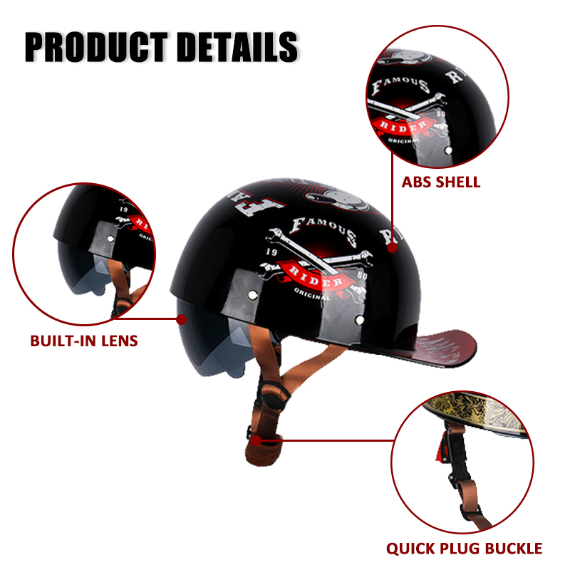 خوذة قبعة بيسبول uاختر-DS ، خو - مراجعة Vintage Open Face Retro Helmet وسعره