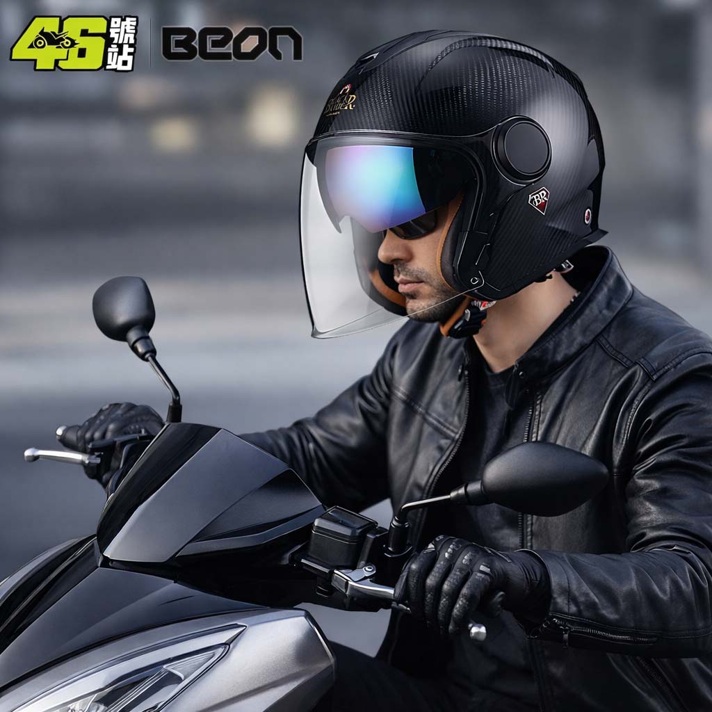 خوذة دراجة نارية BEON BR23 من  - مراجعة Carbon Fiber Lightweight Motorcycle Helmet وسعره