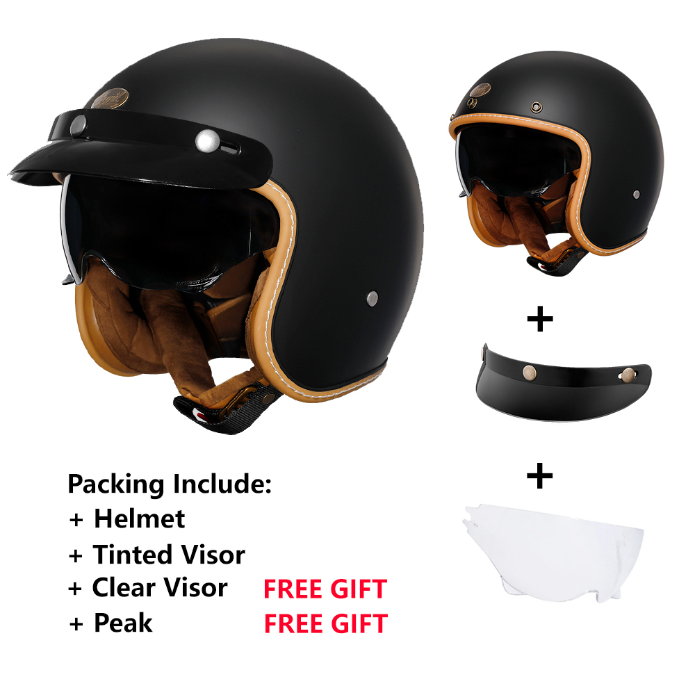 خوذة سكوتر كهربائي مفتوحة الوج - مراجعة Vintage Open Face Retro Helmet وسعره