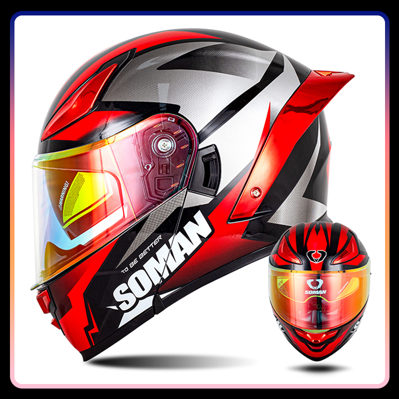 الرجال دراجة نارية خوذة عدسة م - مراجعة Modular Flip Up Motorcycle Helmet Dot Approved وسعره
