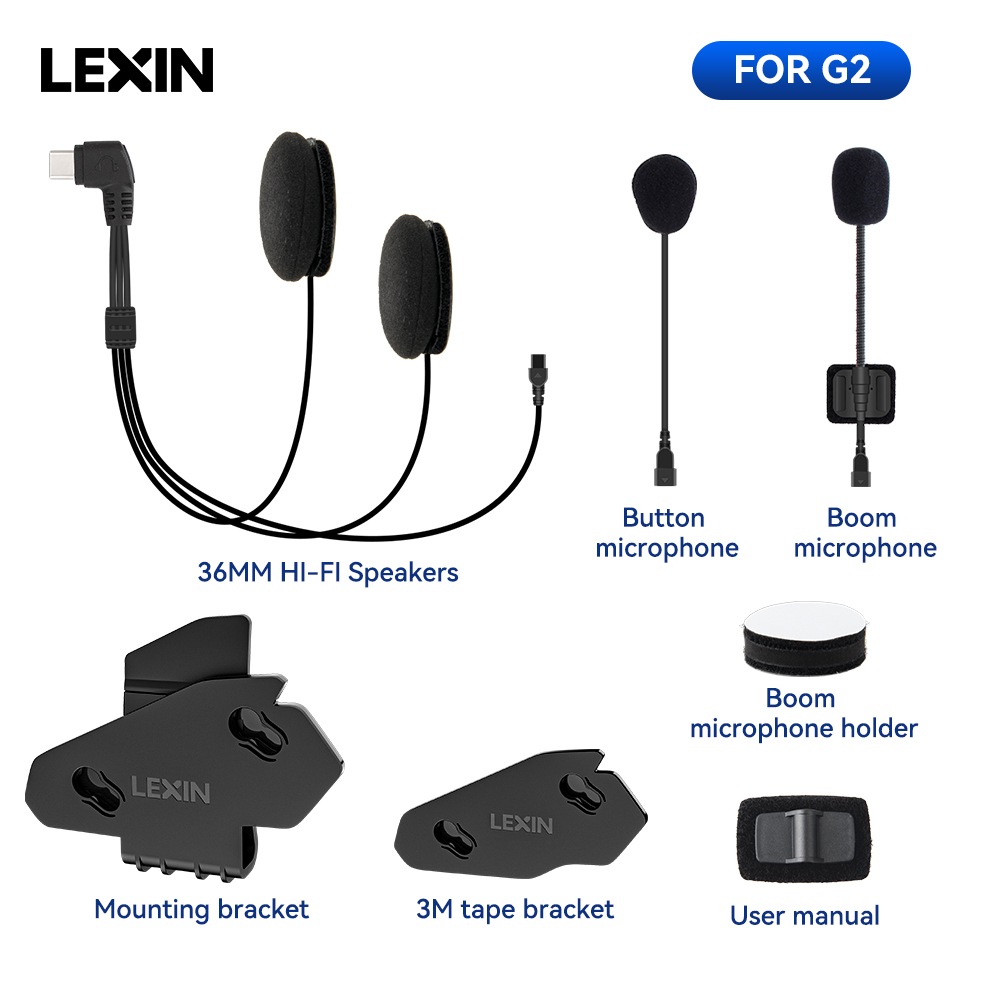 LEXIN-G2 دراجة نارية سماعة رأس - مراجعة Universal Motorcycle Helmet Intercom Headset وسعره