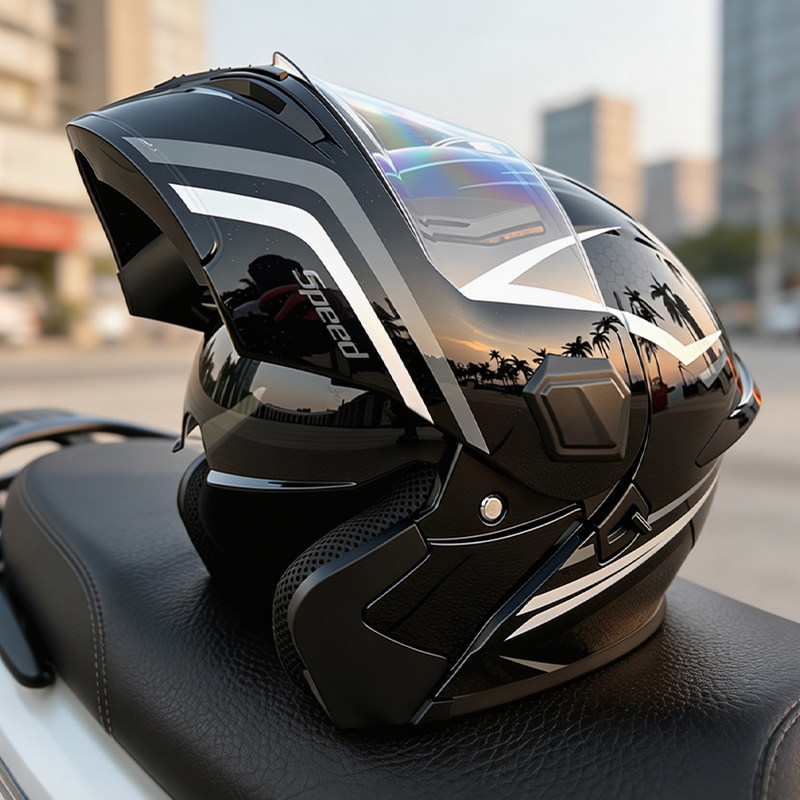 خوذة دراجة نارية قابلة للطي، ت - مراجعة Modular Flip Up Motorcycle Helmet Dot Approved وسعره