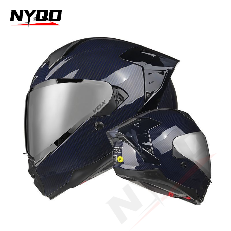 خوذة دراجة نارية كاملة الوجه م - مراجعة Dual Visor Motorcycle Racing Helmet وسعره
