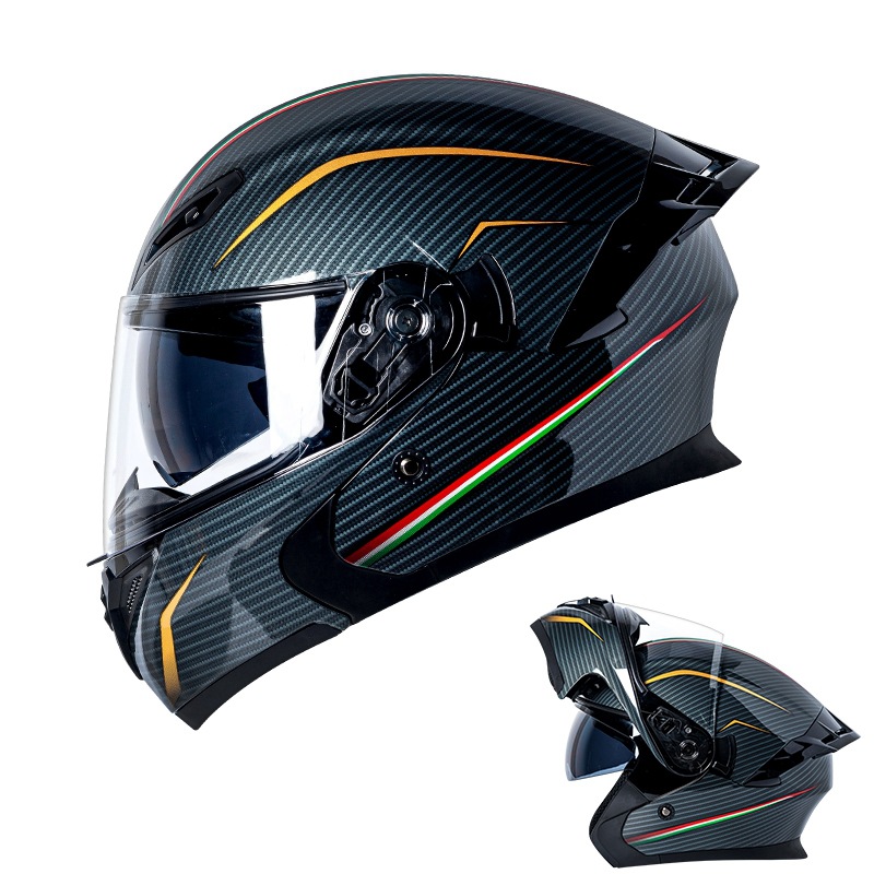 خوذة دراجة نارية معتمدة قابلة  - مراجعة Dual Visor Motorcycle Racing Helmet وسعره