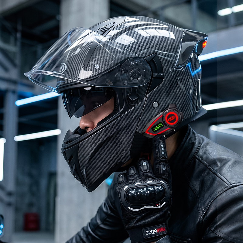 خوذات دراجات نارية من مادة ABS - مراجعة Modular Flip Up Motorcycle Helmet Dot Approved وسعره