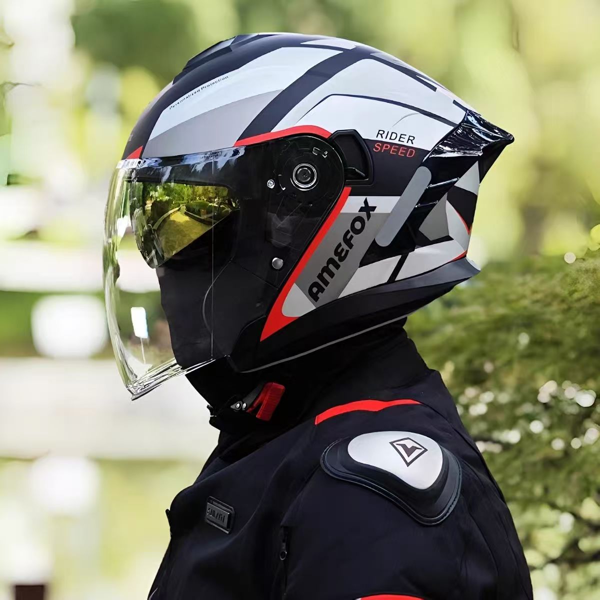 خوذة دراجة نارية مفتوحة الوجه  - مراجعة Motorcycle Helmet Inner Sun Visor Lens وسعره