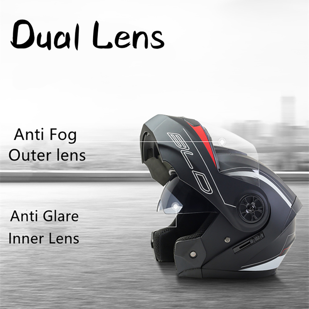 خوذة موتوكروس للدراجات النارية - مراجعة Modular Flip Up Motorcycle Helmet Dot Approved وسعره
